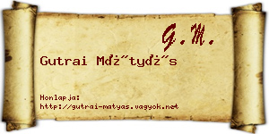Gutrai Mátyás névjegykártya